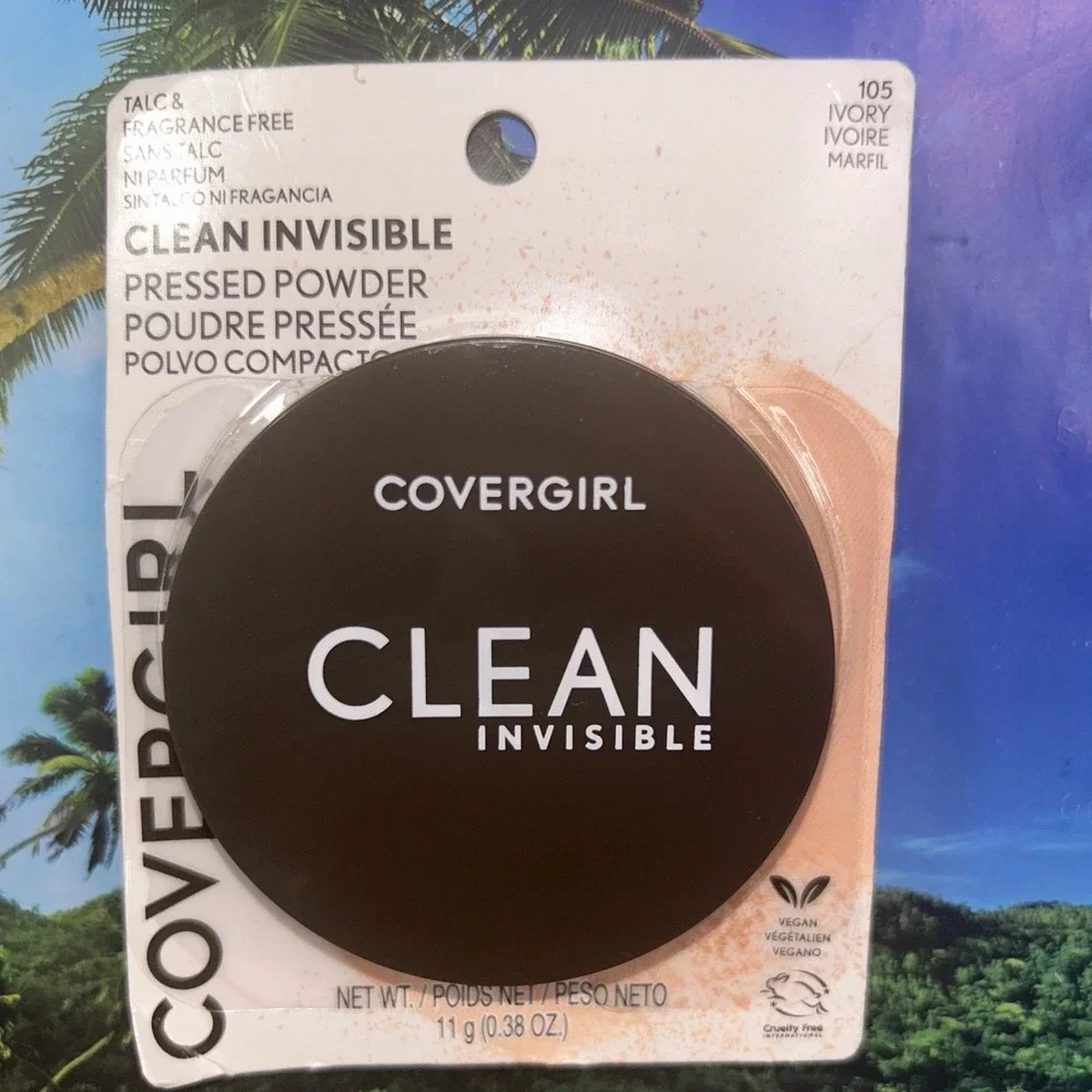 Covergirl‎ Clean Invisible Pressed Powder 105 Ivory Talc Free Vegan 0.38oz New